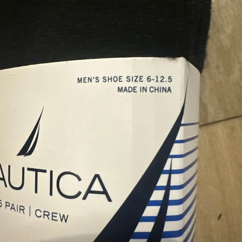 Nautica 5-Pair Men's  Casual/Dress Crew‎ Socks  Black 6-12.5 Stretch NEW